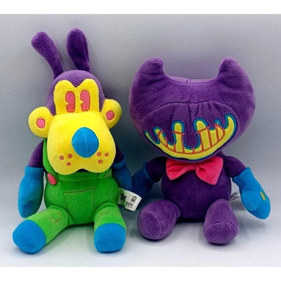Bendy & Boris The Wolf 10" Plush Toys Glow In The Dark Neon Ink Stuffed Animals - Picture 3 of 10